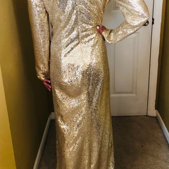 Honey qiao Floor length gold sequin dress - Picture 8 of 8